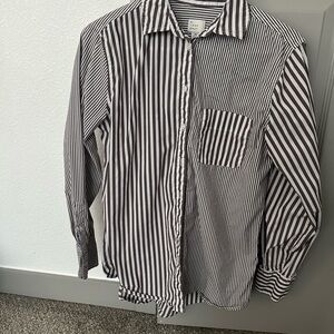 Black and White Striped Men's Shirt